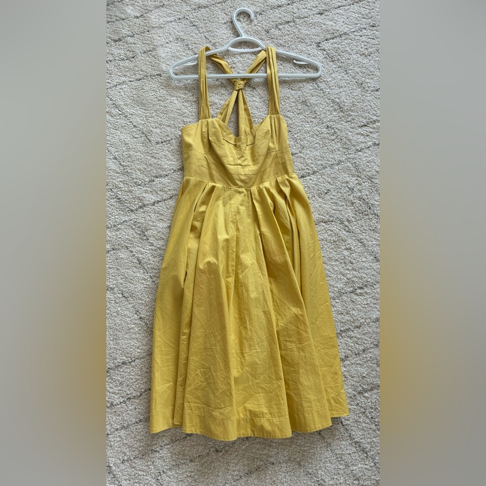 French Connection Yellow Halter Dress